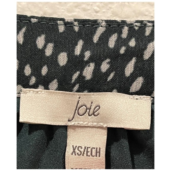 JOIE Green White Dots Long Sleeve Sheer Buttons Down Mini Dress - Picture 2 of 4